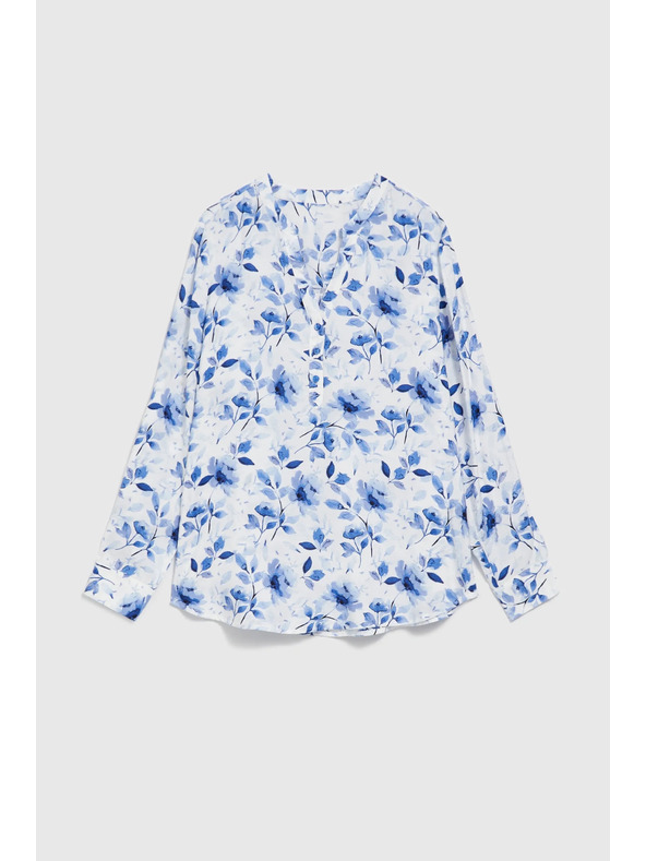 Moodo Bijela košulja s cvjetnim printom i dugim rukavima Moodo