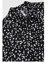 Moodo Crna košulja s uzorkom i ovratnikom Moodo