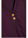 Moodo Ljubičasta košulja s V-izrezom i dekorativnim gumbima Moodo