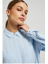 Moodo Svjetloplava viskozna košulja s džepovima Moodo