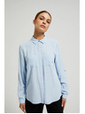 Moodo Svjetloplava viskozna košulja s džepovima Moodo