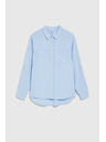 Moodo Svjetloplava viskozna košulja s džepovima Moodo