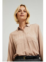 Moodo Bež viskozna košulja s džepovima Moodo