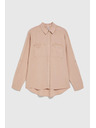 Moodo Bež viskozna košulja s džepovima Moodo
