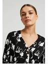 Moodo Crna košulja s cvjetnim printom Moodo