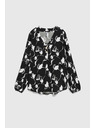 Moodo Crna košulja s cvjetnim printom Moodo