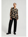 Moodo Crna košulja s bež uzorkom Moodo
