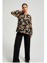 Moodo Crna košulja s bež uzorkom Moodo