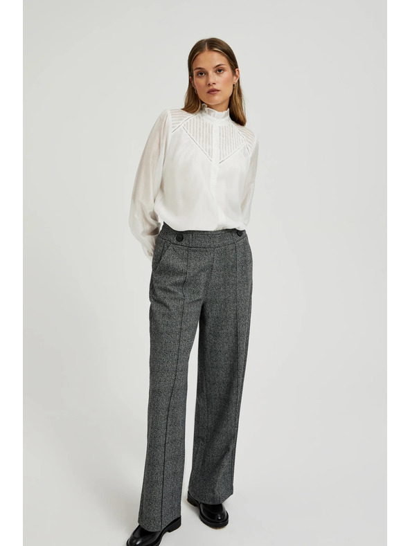 Moodo Pamučna bijela bluza s volanima Moodo