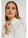 Moodo Pamučna bijela bluza s volanima Moodo
