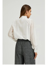 Moodo Pamučna bijela bluza s volanima Moodo
