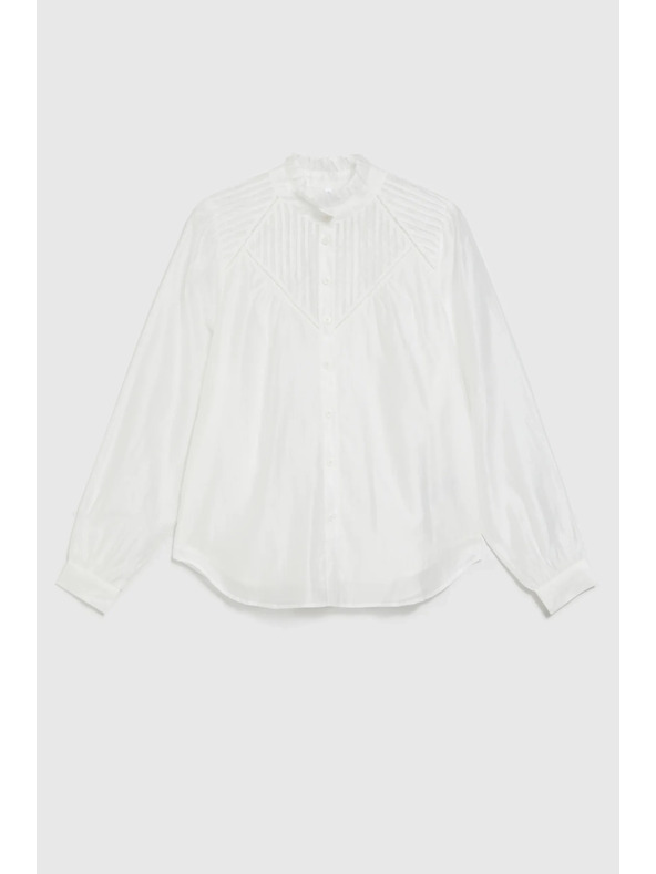 Moodo Pamučna bijela bluza s volanima Moodo