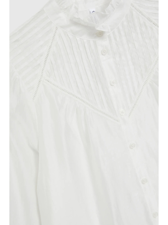 Moodo Pamučna bijela bluza s volanima Moodo
