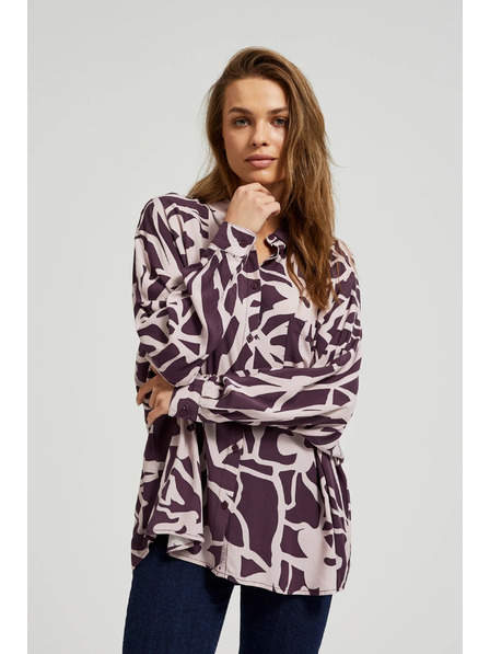 Moodo Viskozna košulja s uzorkom ljubičasta Moodo