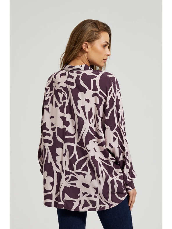 Moodo Viskozna košulja s uzorkom ljubičasta Moodo