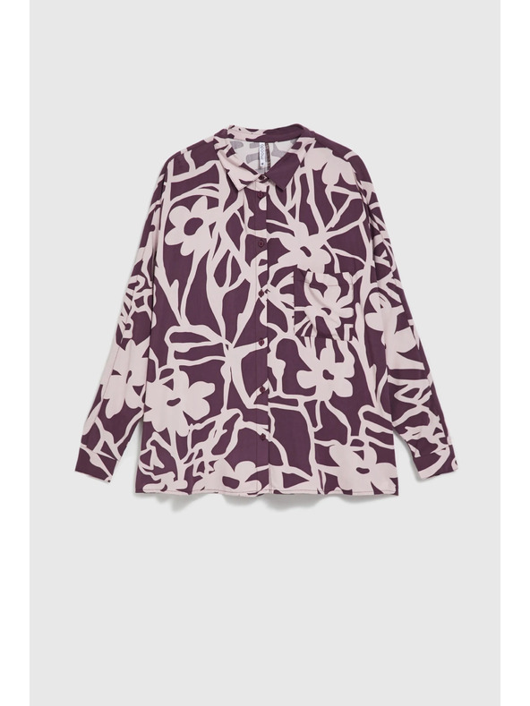Moodo Viskozna košulja s uzorkom ljubičasta Moodo