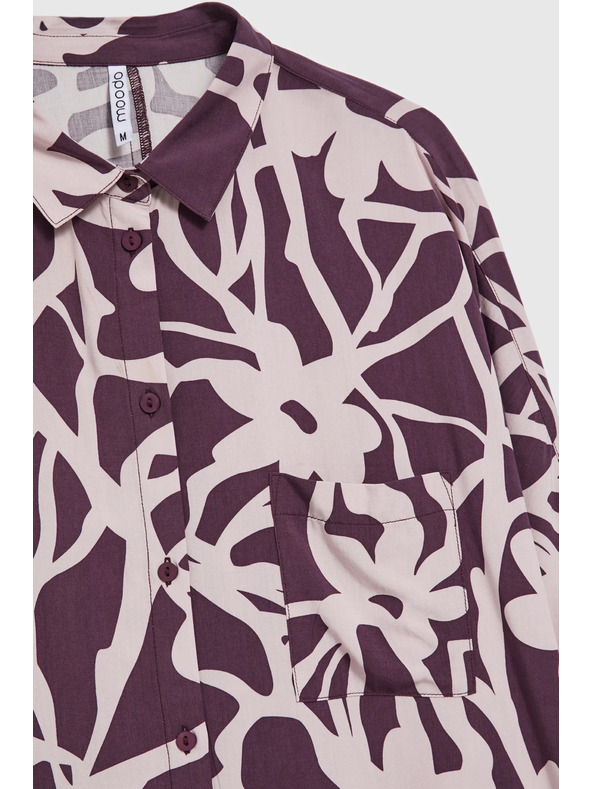 Moodo Viskozna košulja s uzorkom ljubičasta Moodo