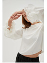 Moodo Bijela košulja s volanima na rukavima Moodo