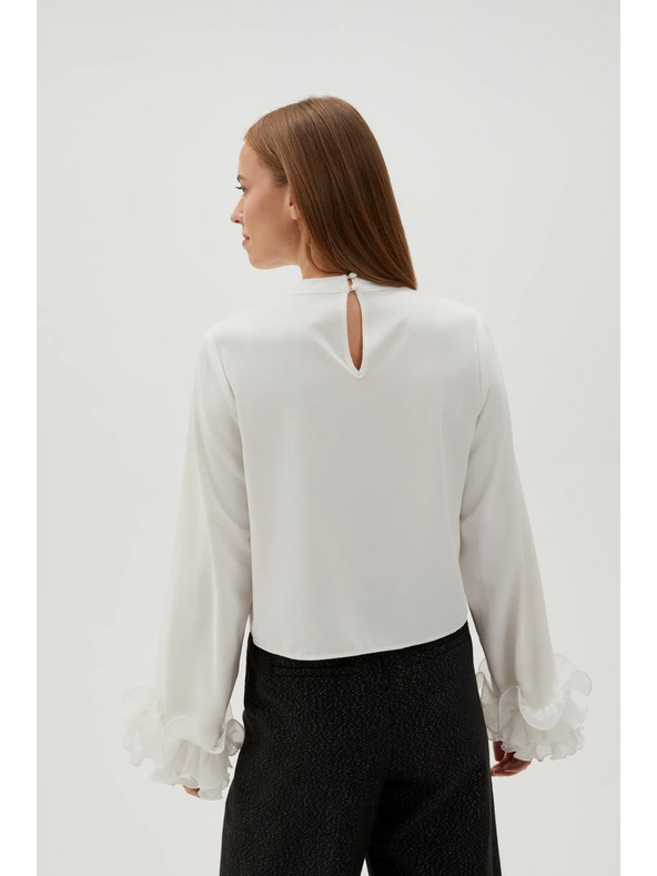 Moodo Bijela košulja s volanima na rukavima Moodo