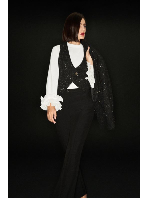 Moodo Bijela košulja s volanima na rukavima Moodo