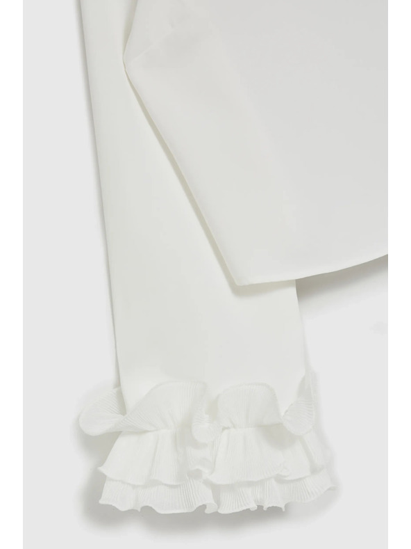 Moodo Bijela košulja s volanima na rukavima Moodo