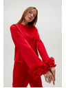Moodo Crvena košulja s volanima na rukavima Moodo