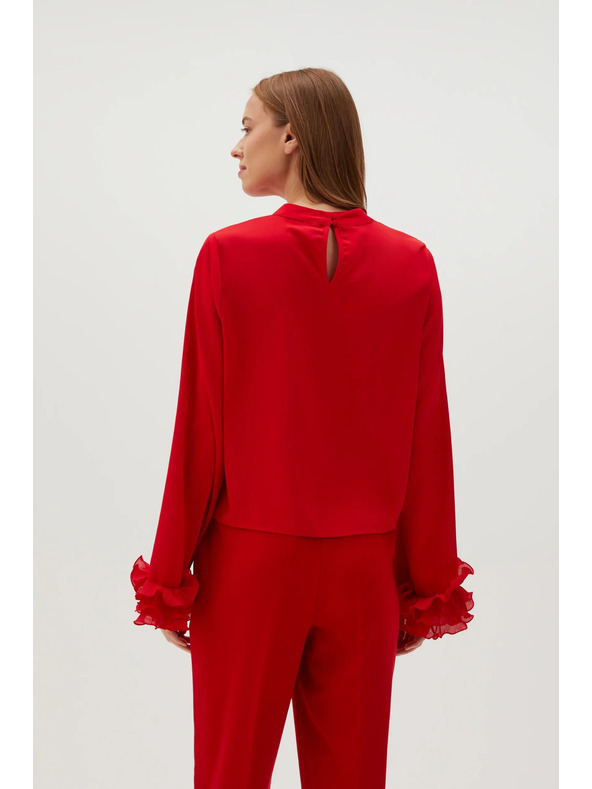 Moodo Crvena košulja s volanima na rukavima Moodo