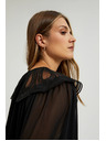Moodo Crna košulja s dekorativnim izrezom Moodo
