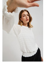 Moodo Elegantna bijela košulja s naboranim rukavima Moodo
