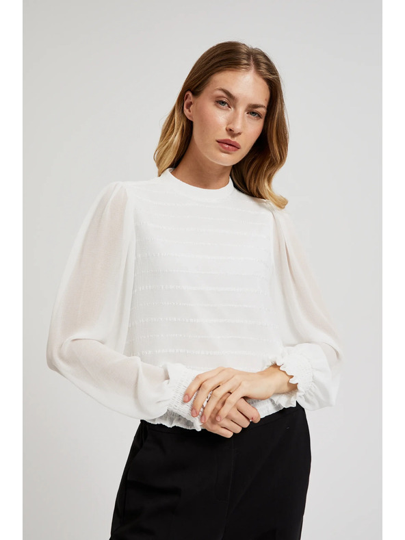 Moodo Elegantna bijela košulja s naboranim rukavima Moodo