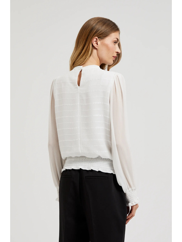 Moodo Elegantna bijela košulja s naboranim rukavima Moodo