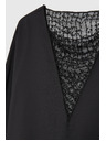 Moodo Crna bluza s ručno prišivenim perlicama na izrezu Moodo