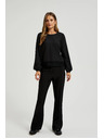 Moodo Crna košulja s čipkom i napuhnutim rukavima Moodo