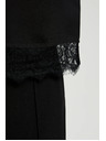 Moodo Crna košulja s čipkom i napuhnutim rukavima Moodo