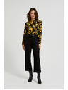 Moodo Viskozna košulja sa printom i ovratnikom žuta Moodo