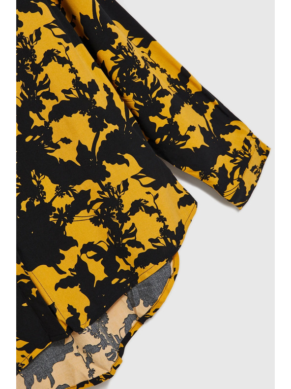 Moodo Viskozna košulja sa printom i ovratnikom žuta Moodo