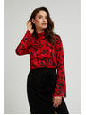 Moodo Crna košulja Moodo s cvjetnim uzorkom i širokim rukavima