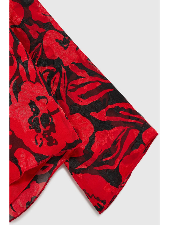 Moodo Crna košulja Moodo s cvjetnim uzorkom i širokim rukavima