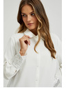 Moodo Bijela košulja s šljokicama na manžetama Moodo