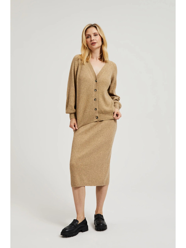 Moodo Pletena midi suknja bež Moodo