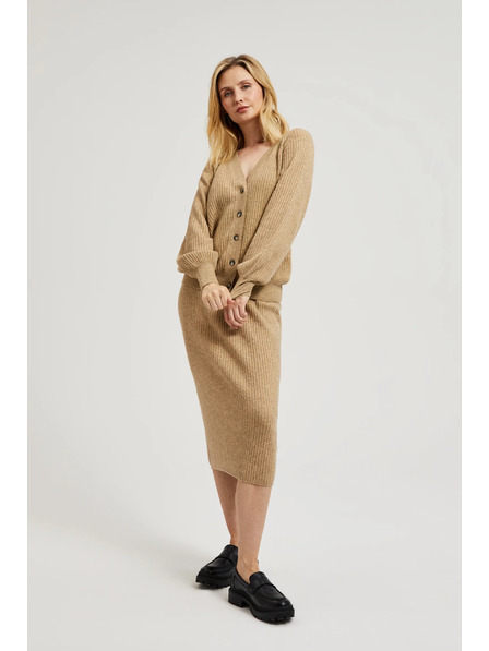 Moodo Pletena midi suknja bež Moodo