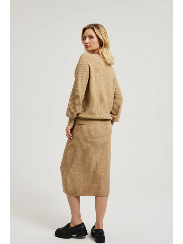 Moodo Pletena midi suknja bež Moodo