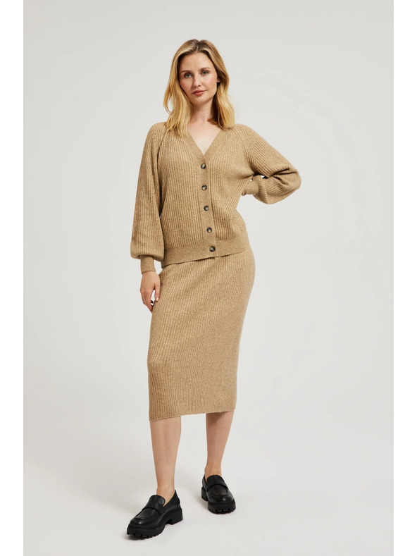 Moodo Pletena midi suknja bež Moodo