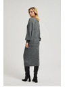 Moodo Pletena midi suknja siva Moodo