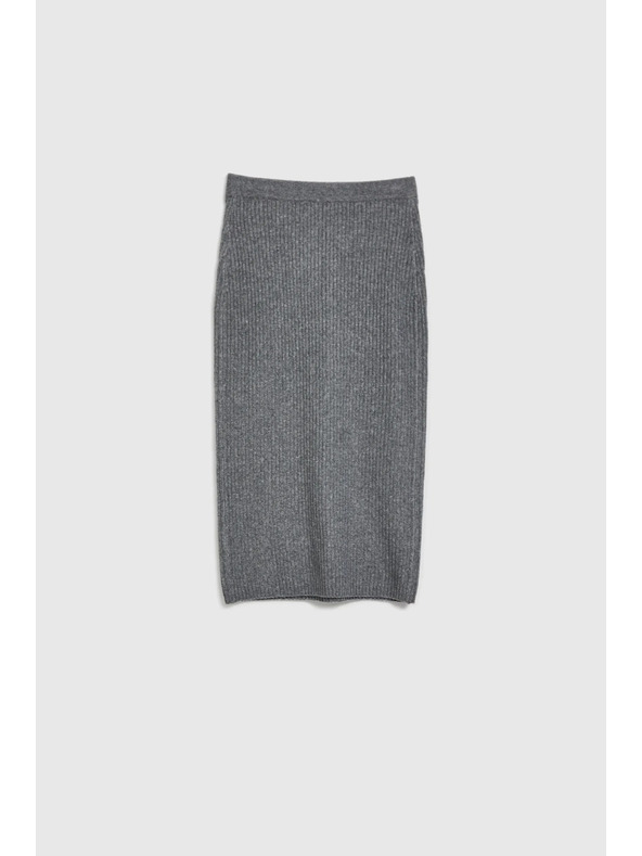 Moodo Pletena midi suknja siva Moodo