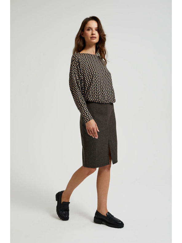 Moodo Uska suknja s metalnom niti crna Moodo