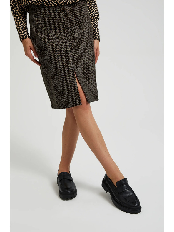 Moodo Uska suknja s metalnom niti crna Moodo