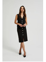 Moodo Pencil suknja s dekorativnim gumbima crna Moodo