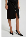 Moodo Pencil suknja s dekorativnim gumbima crna Moodo