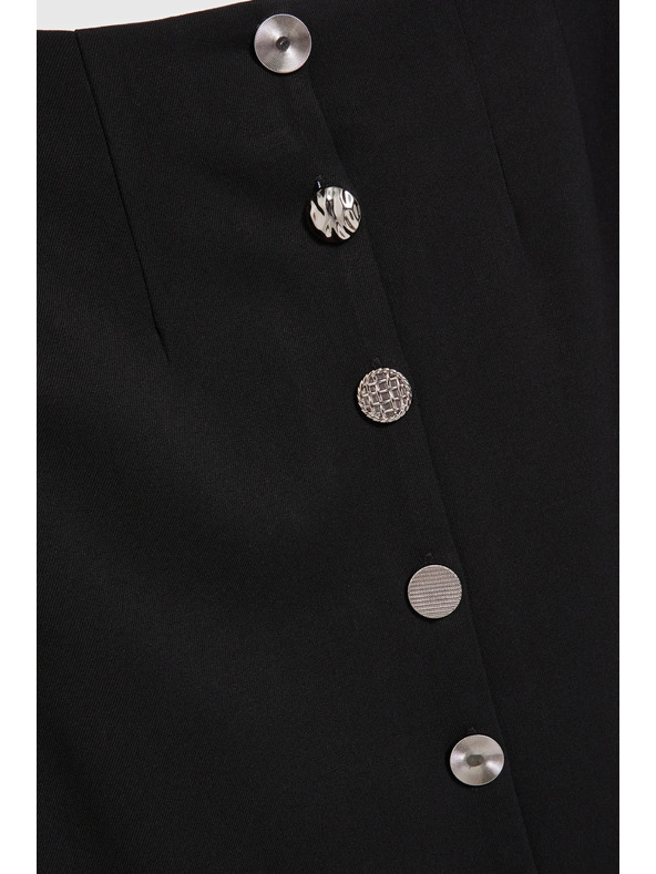 Moodo Pencil suknja s dekorativnim gumbima crna Moodo